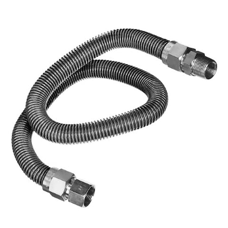 Flextron Gas Line Hose 3/8'' O.D. x 48'' Length 3/8" FIP x MIP Fittings, Stainless Steel Flexible Connector FTGC-SS14-48I